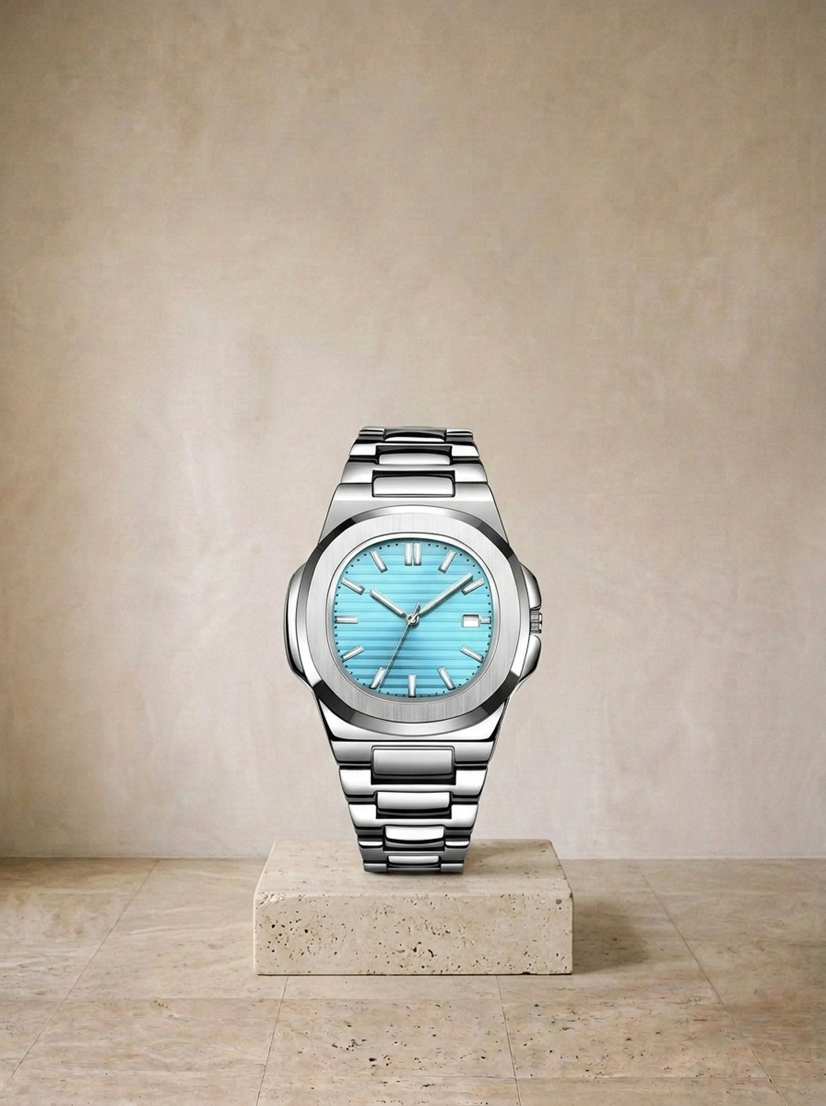 Azul-claro | Relógio de pulso Bevagna azul-claro – peça sozinha, foto de produto
