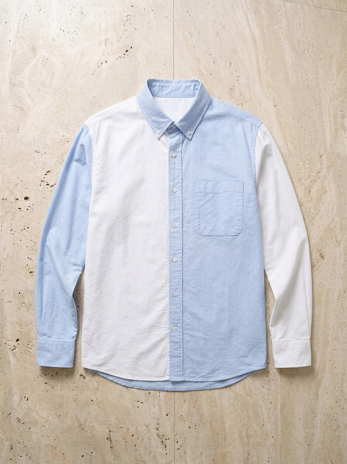 Camisa oxford bicolor Blois – peça sozinha vista de cima