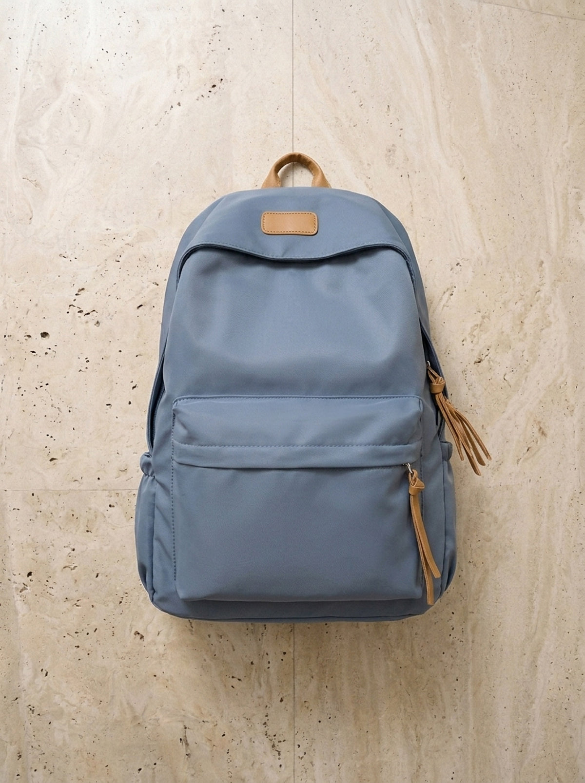Azul | Mochila de nylon Bolsena azul – mochila sozinha vista de cima