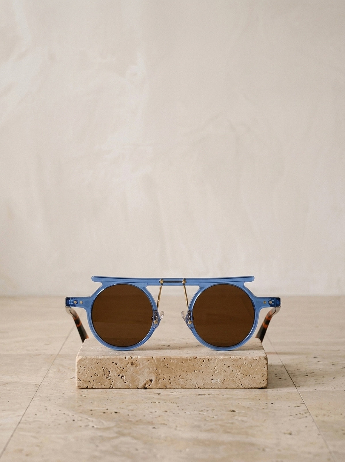 Leopardo azul/Marrom | Óculos de sol de acetato Bolzano leopardo azul/marrom – peça sozinha, foto de produto
