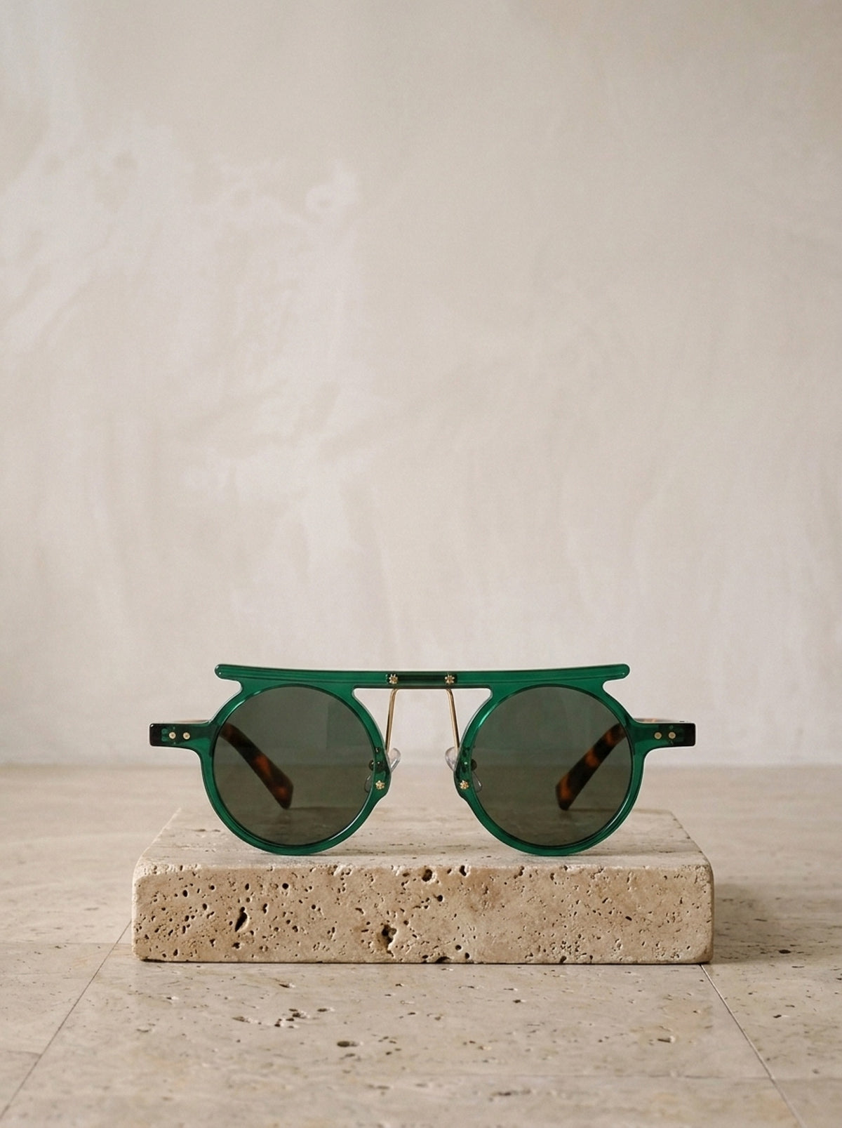 Leopardo/Verde | Óculos de sol de acetato Bolzano leopardo/verde – peça sozinha, foto de produto