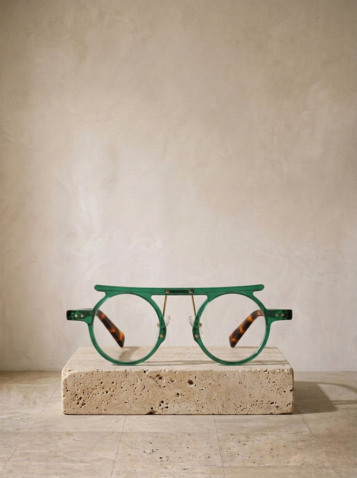 Leopardo verde/Transparente | Óculos de sol de acetato Bolzano leopardo verde/transparente – peça sozinha, foto de produto