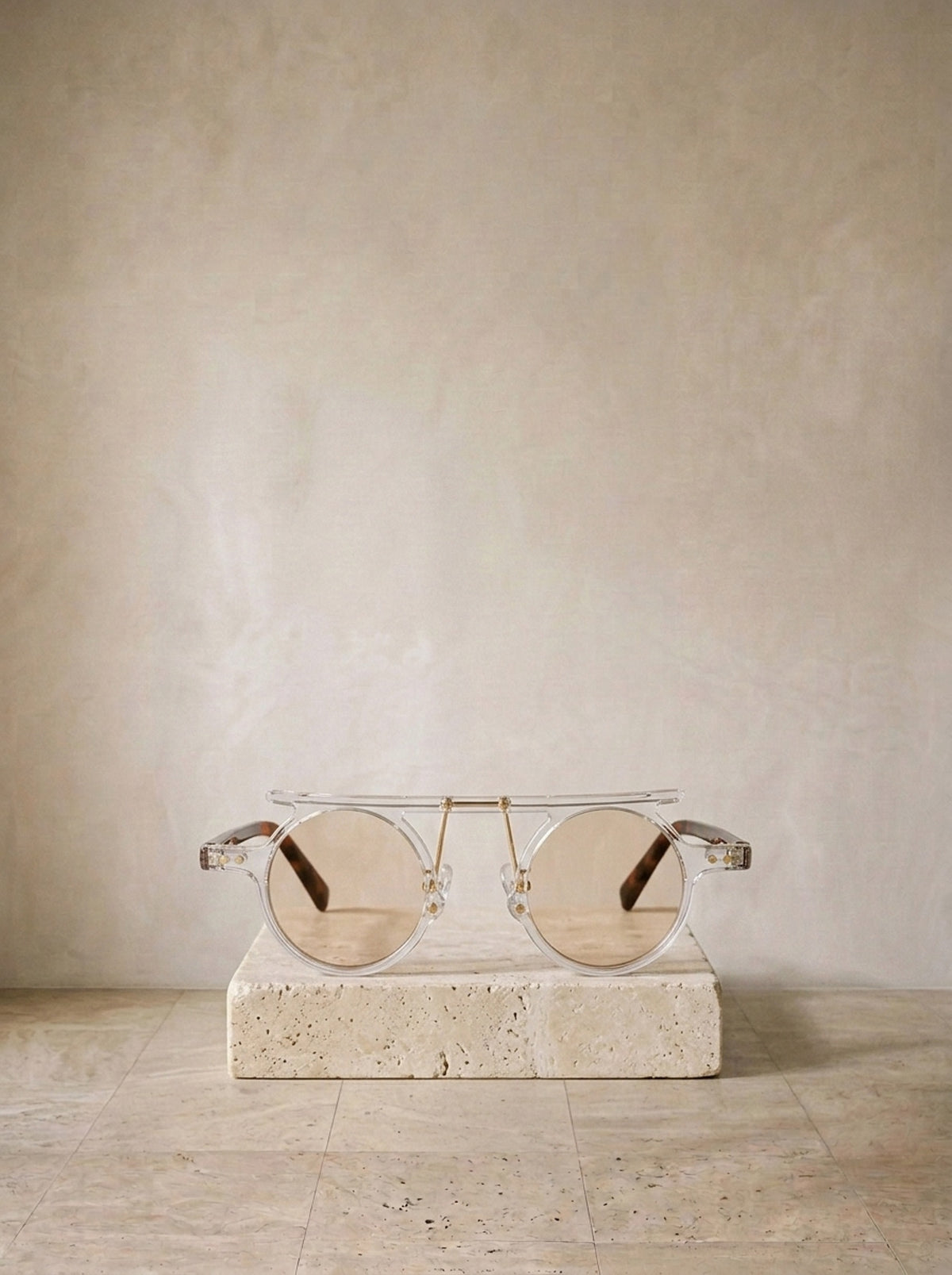 Transparente/Champanhe | Óculos de sol de acetato Bolzano transparente/champanhe – peça sozinha, foto de produto