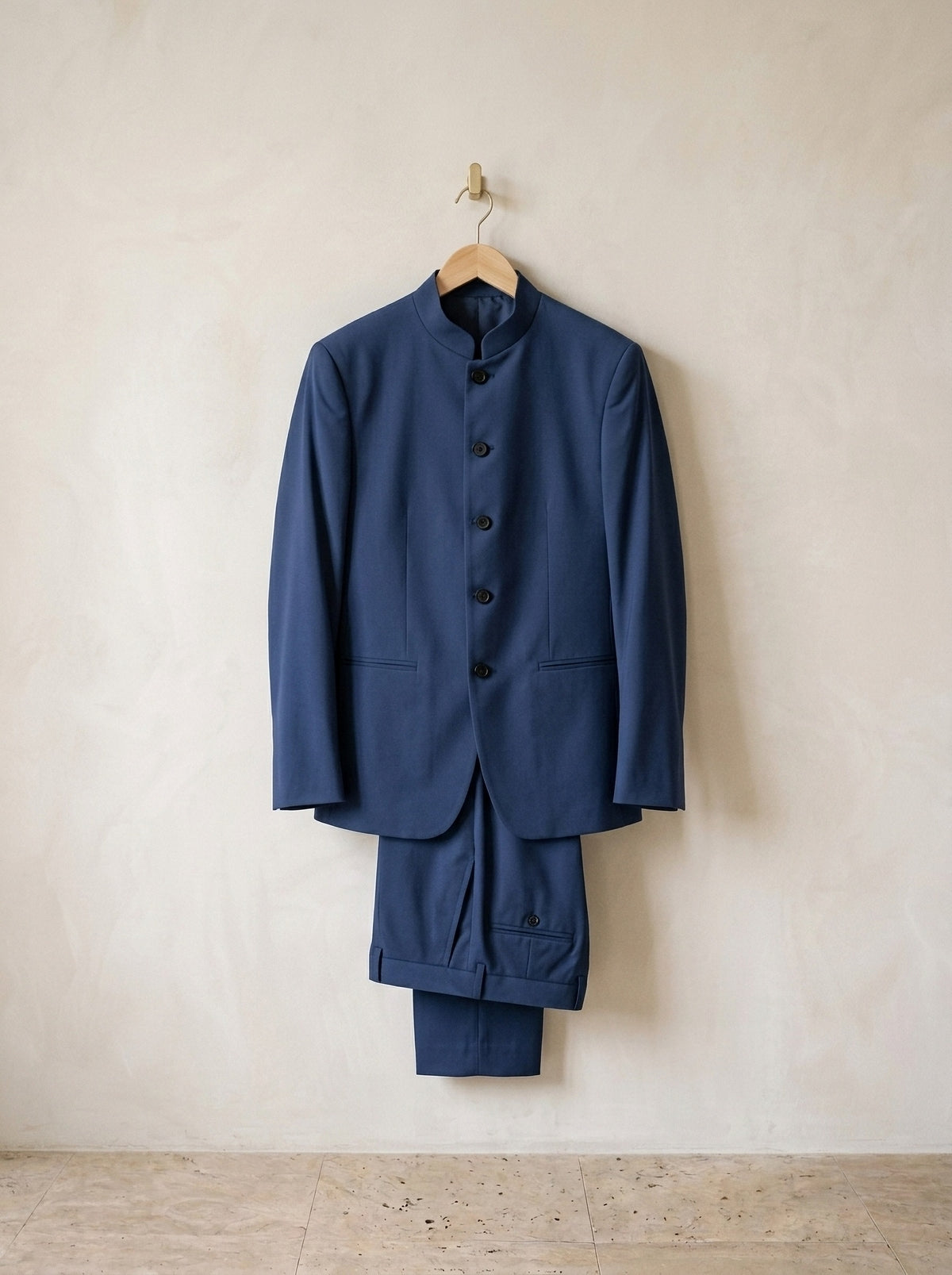 Azul-marinho | Terno gola padre Bonifacio azul-marinho – peça sozinha, foto de produto