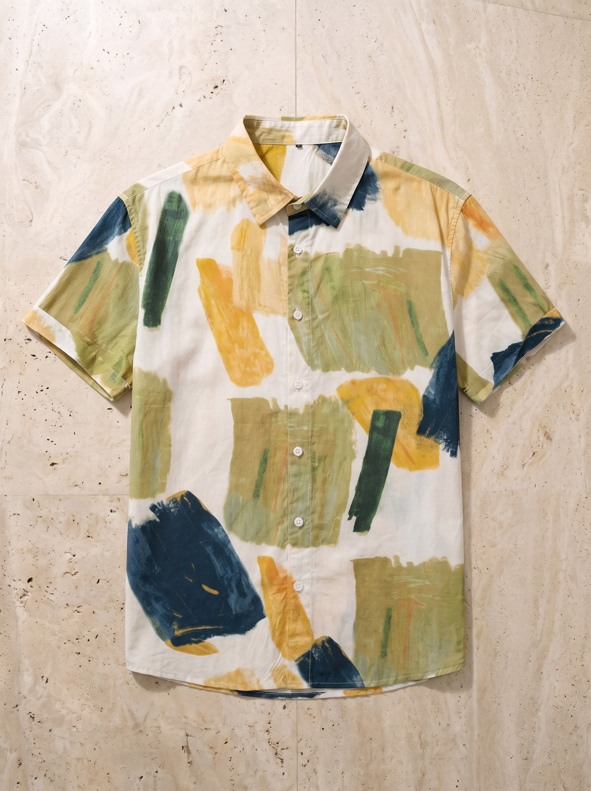 Camisa estampa aquarela Bordeaux – peça sozinha vista de cima