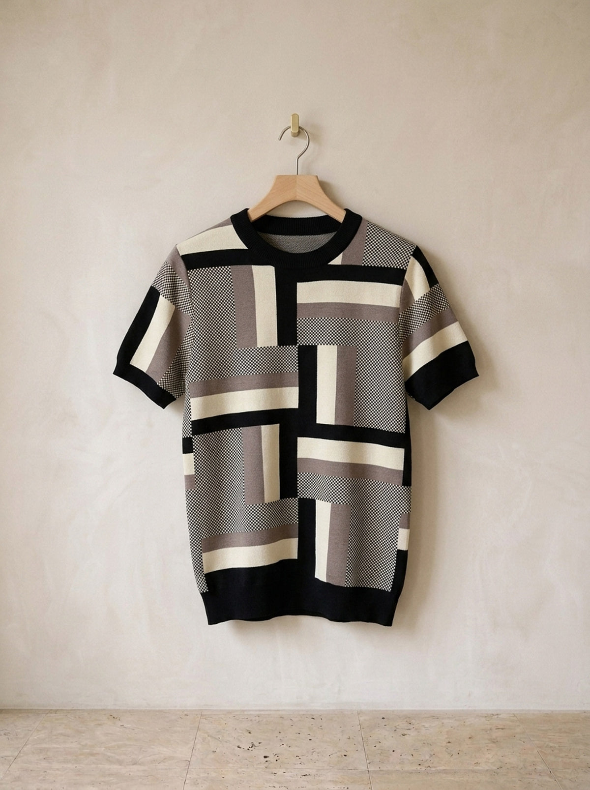 Camiseta de tricô blocos de cor Borgarnes – peça sozinha, foto de produto