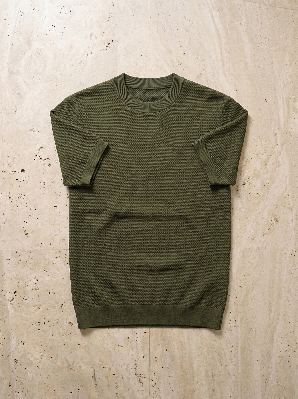 Verde | Camiseta de algodão slim Bosa verde – peça sozinha vista de cima