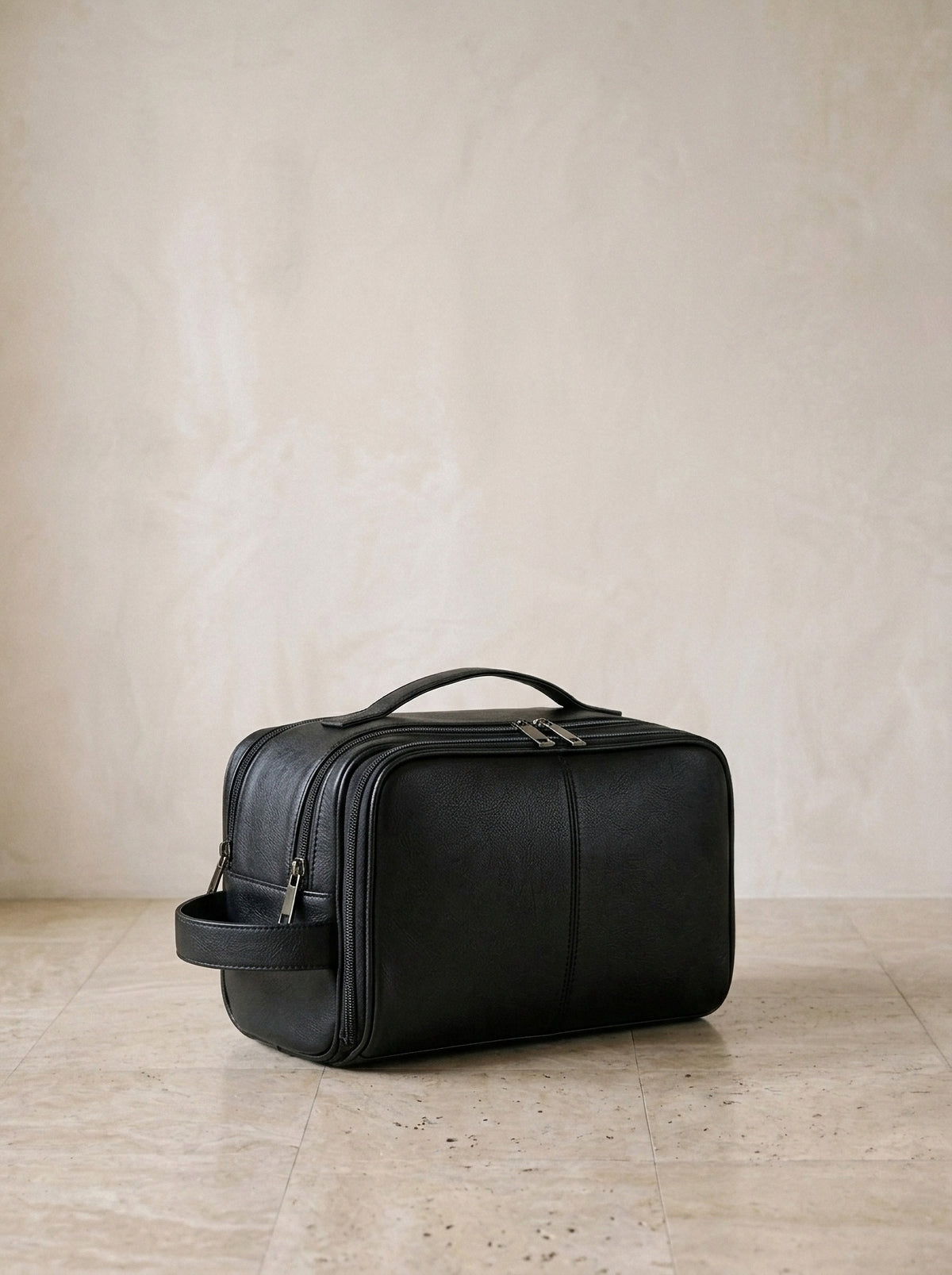 Preto | Necessaire de couro Budva preto – necessaire sozinha, foto de produto