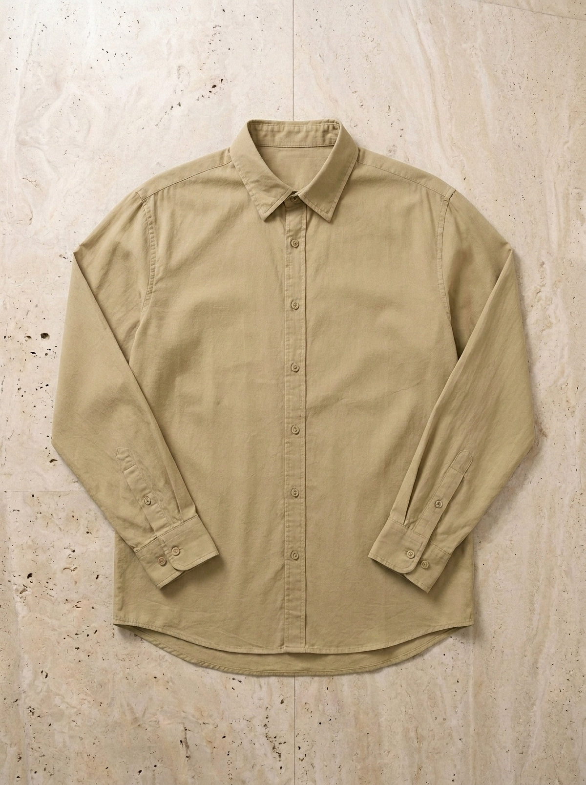 Caramelo | Camisa social slim Camogli caramelo – peça sozinha vista de cima