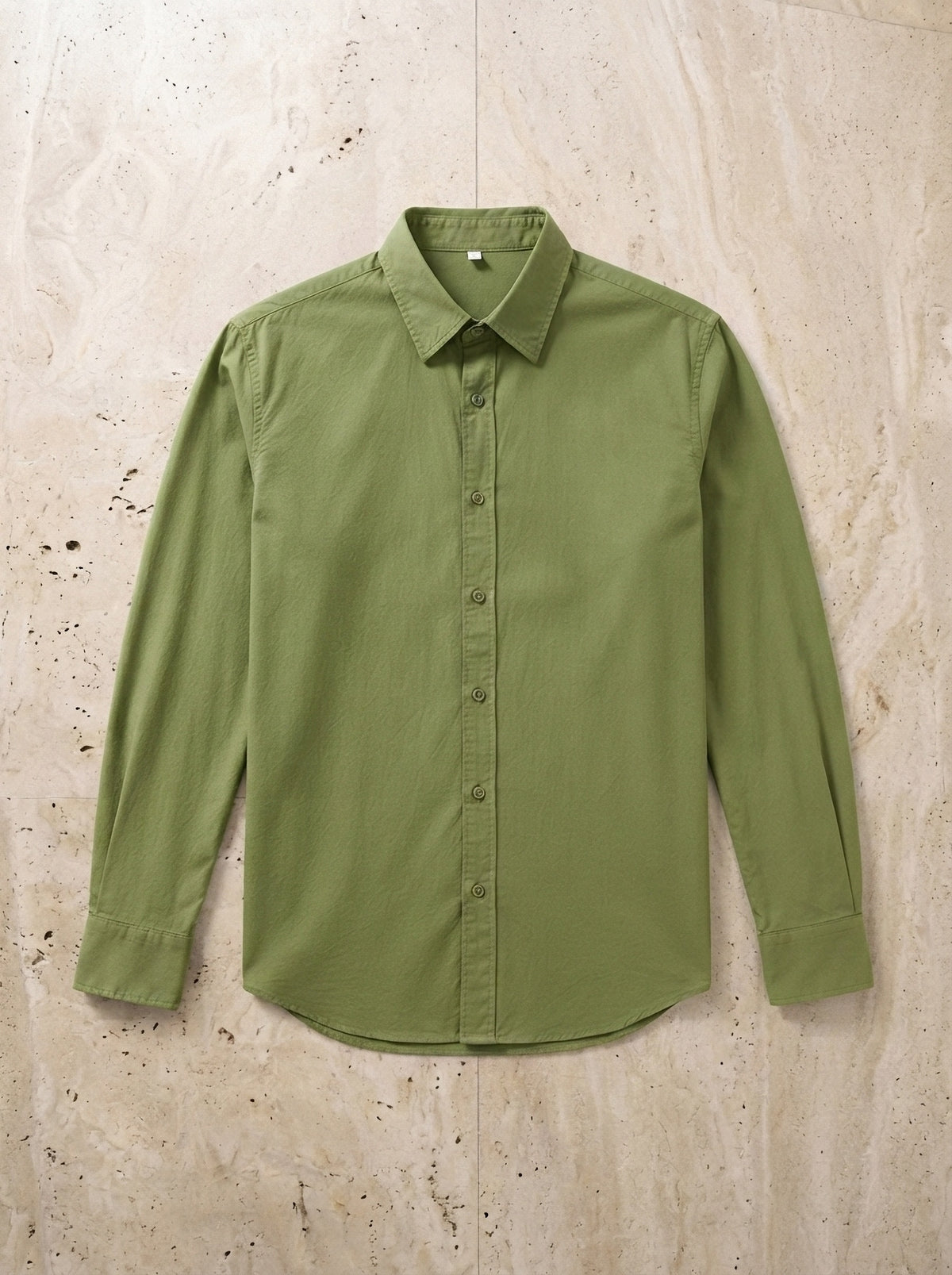 Verde | Camisa social slim Camogli verde – peça sozinha vista de cima