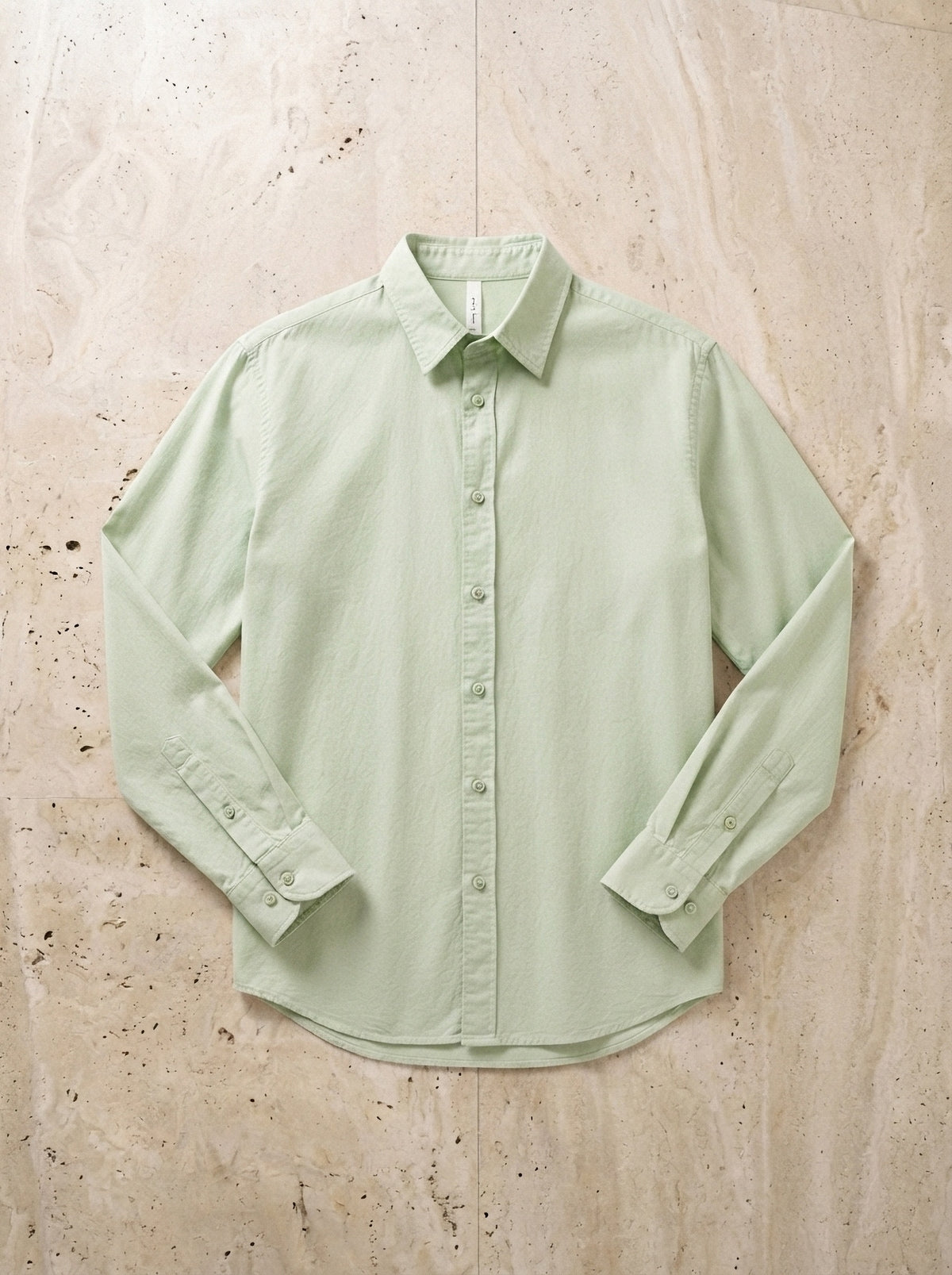 Verde-claro | Camisa social slim Camogli verde-claro – peça sozinha vista de cima