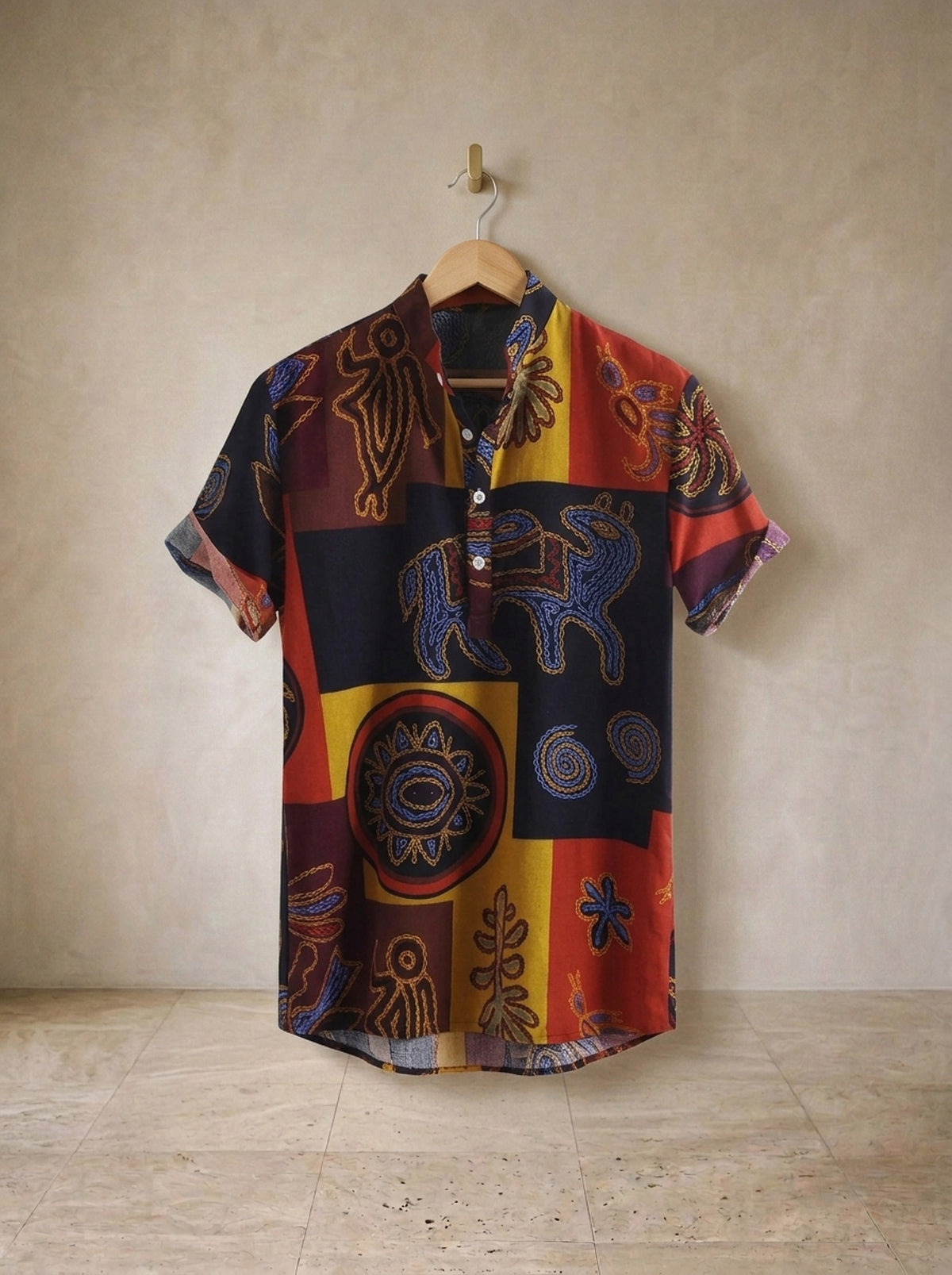 Camisa gola padre estampada Cannes – peça sozinha, foto de produto