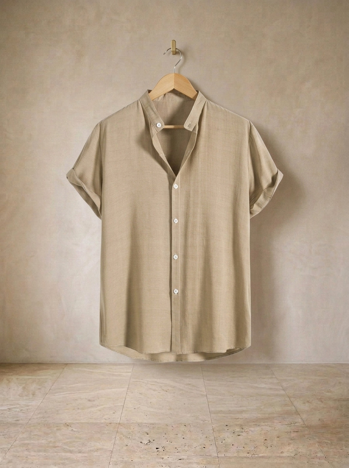 Bege | Camisa de algodão Catania bege – peça sozinha, foto de produto
