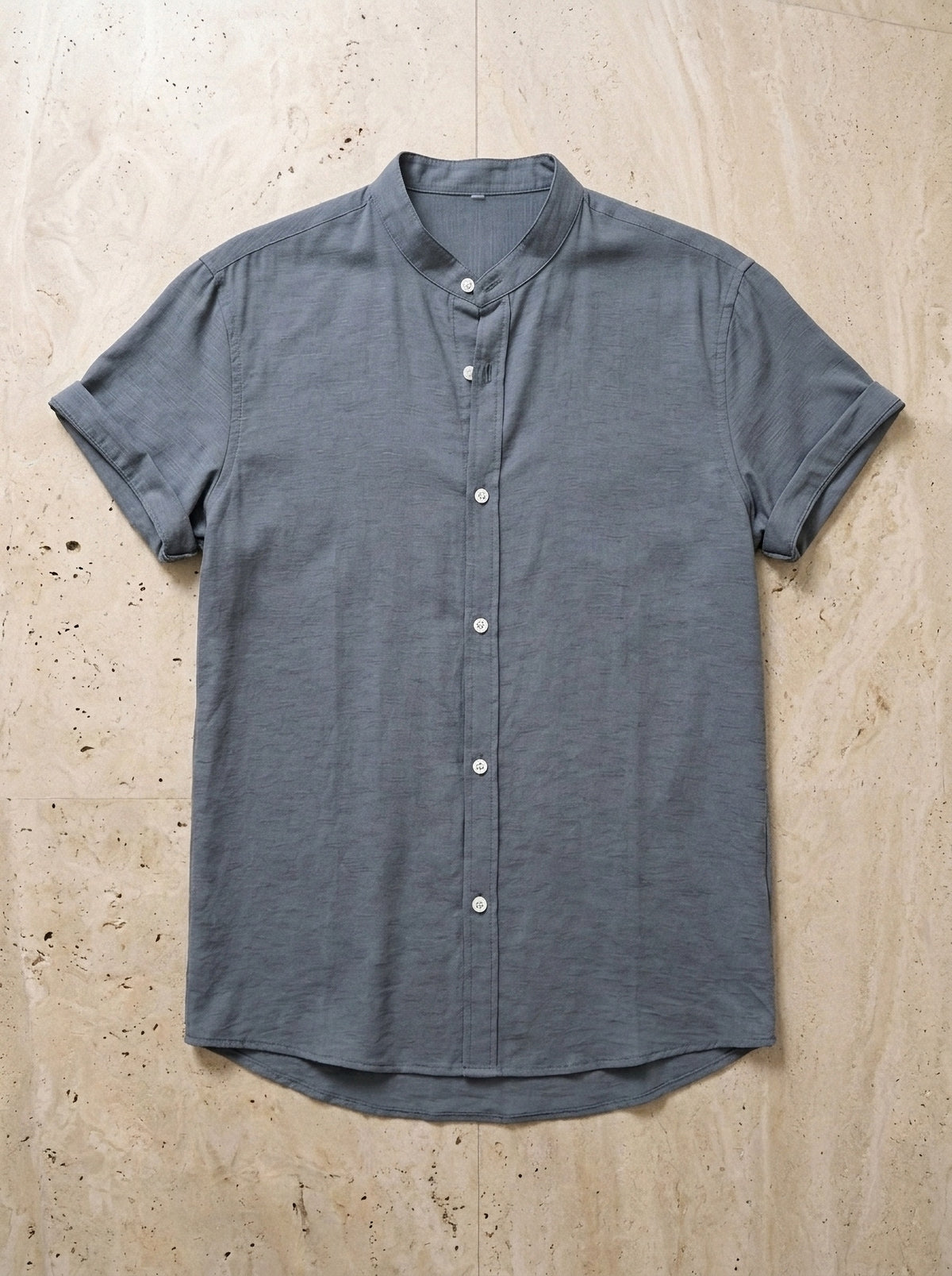 Cinza | Camisa de algodão Catania cinza – peça sozinha vista de cima
