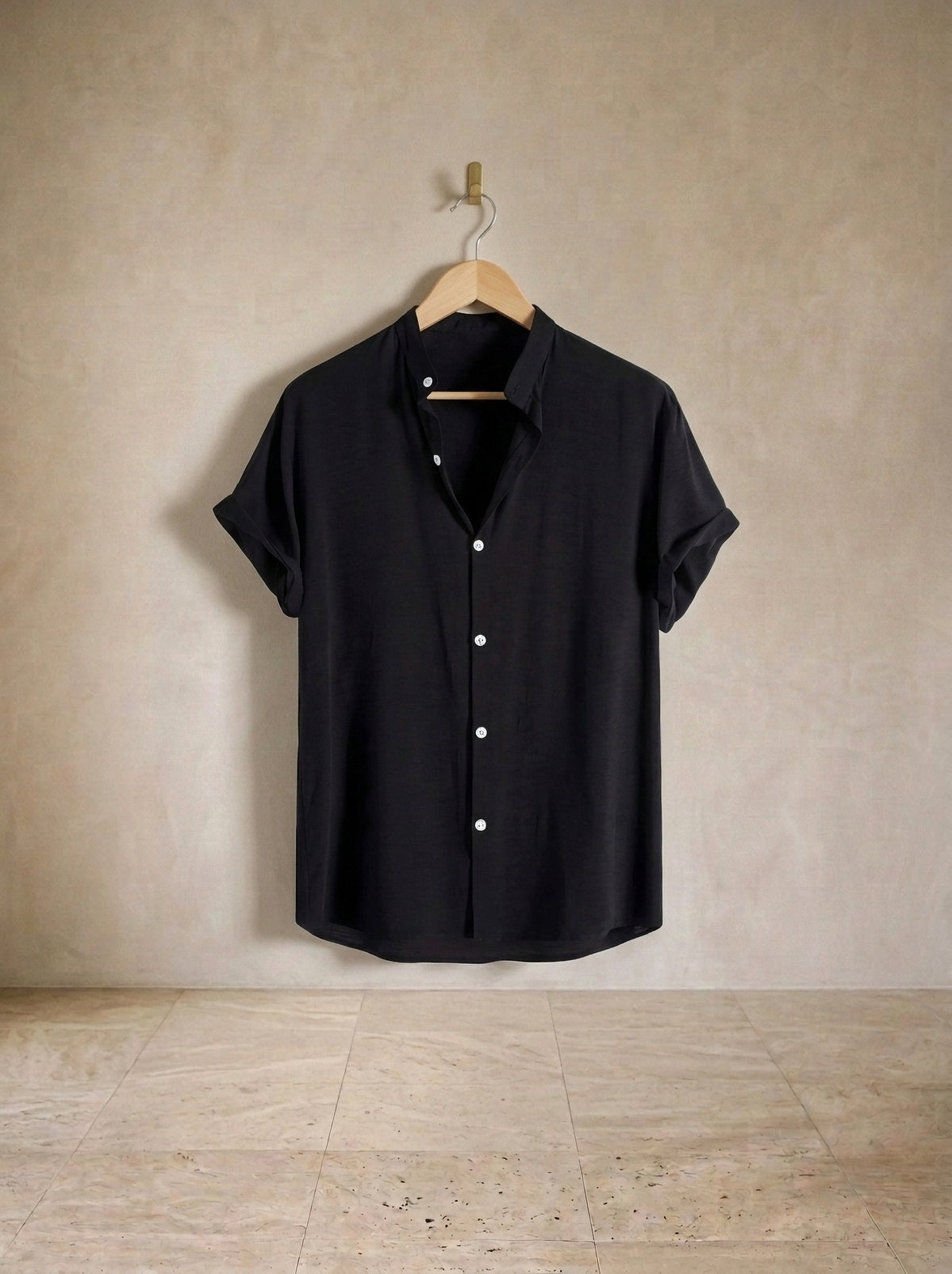 Preto | Camisa de algodão Catania preto – peça sozinha, foto de produto