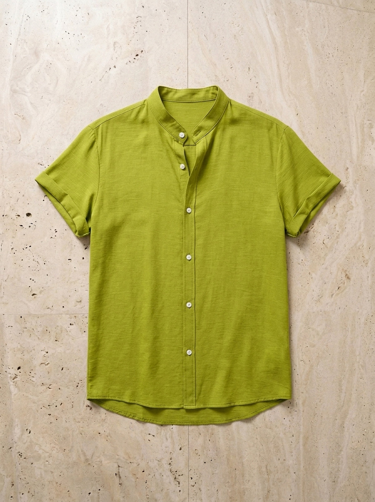 Verde-claro | Camisa de algodão Catania verde-claro – peça sozinha vista de cima