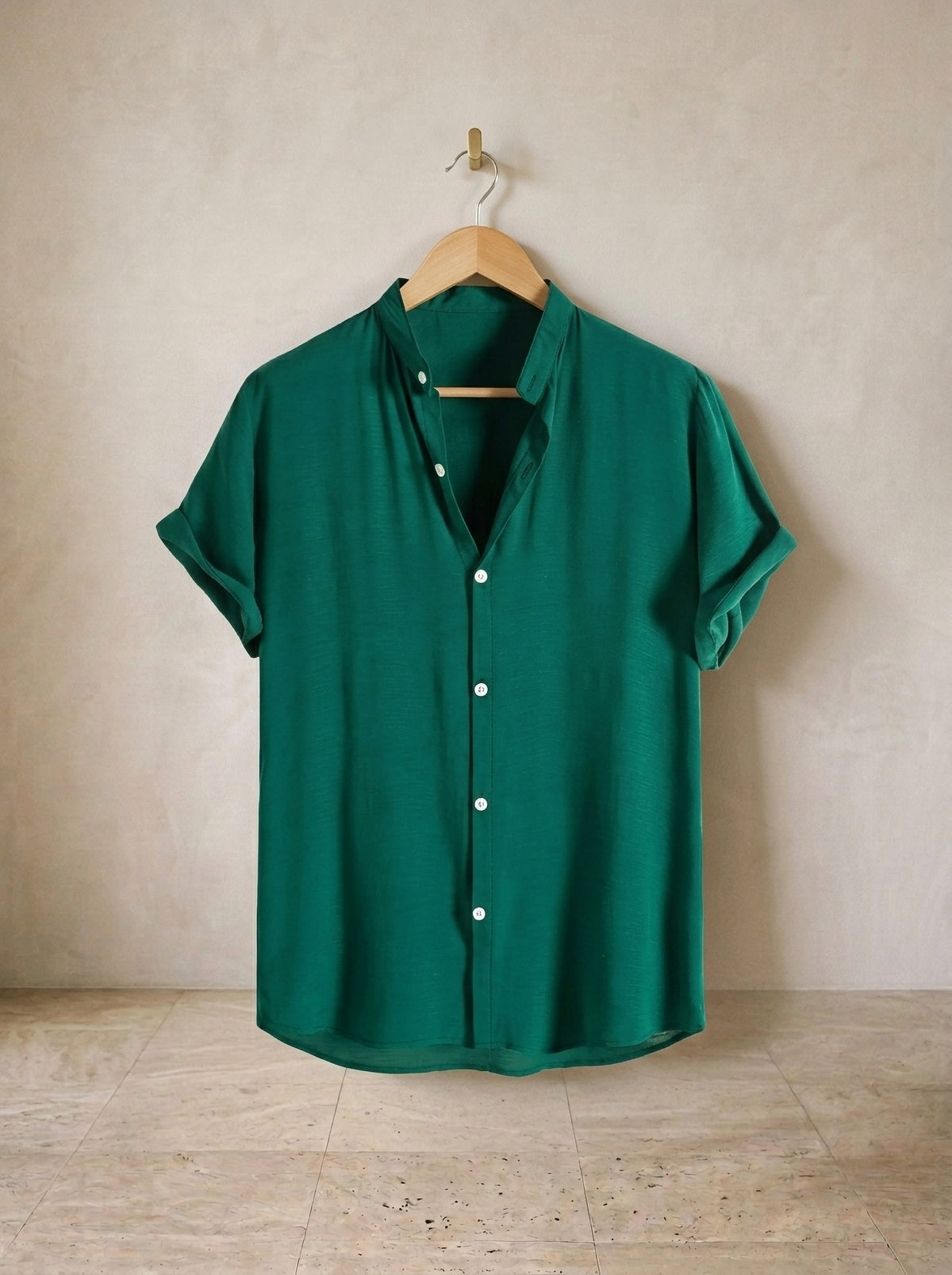 Verde-escuro | Camisa de algodão Catania verde-escuro – peça sozinha, foto de produto