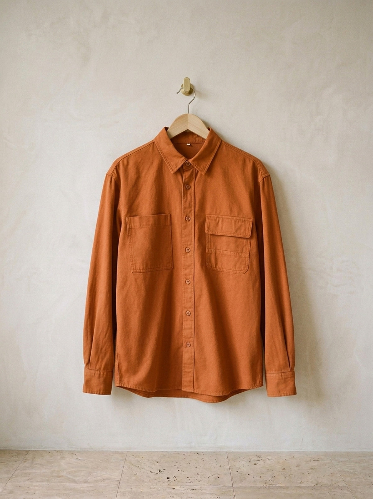 Laranja | Camisa de sarja escovada Cazenac laranja – peça sozinha, foto de produto