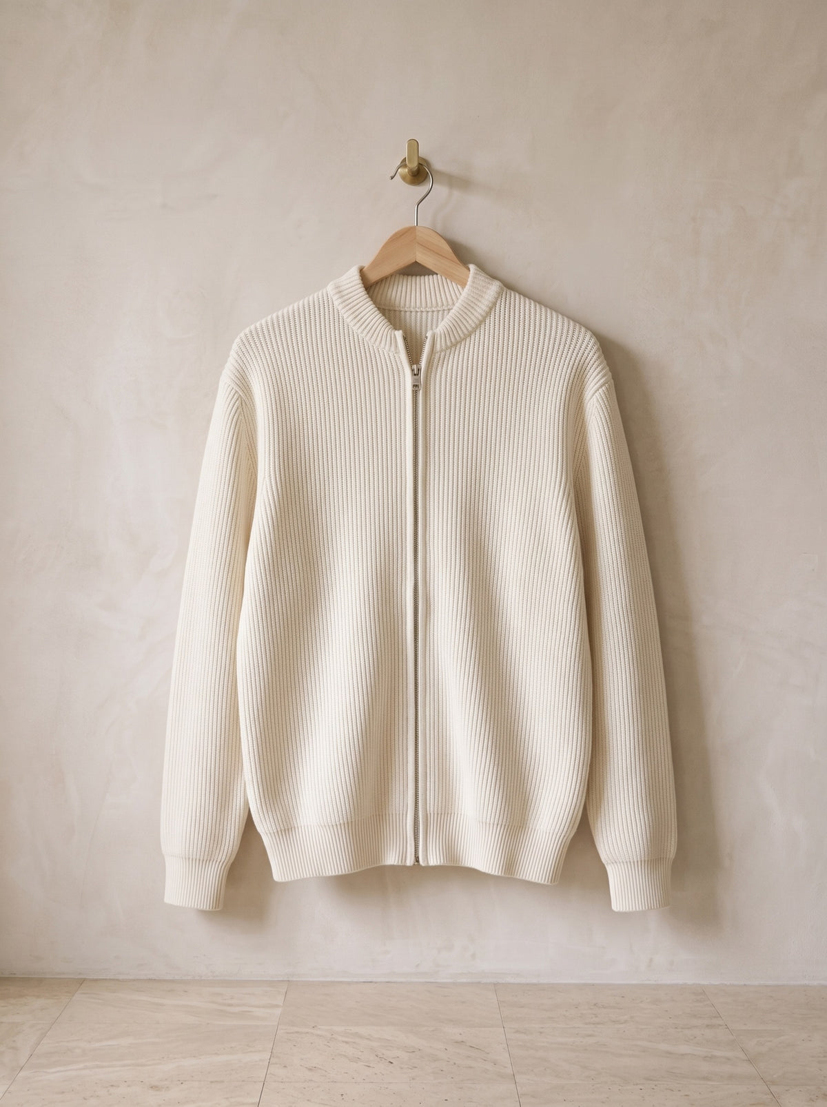 Off-white | Cardigan de tricô com zíper Cefalù off-white – peça sozinha, foto de produto