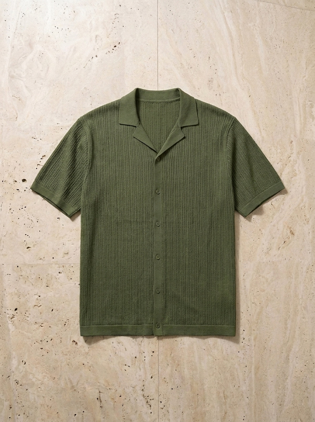 Verde | Camisa de tricot Cervo verde – peça sozinha vista de cima