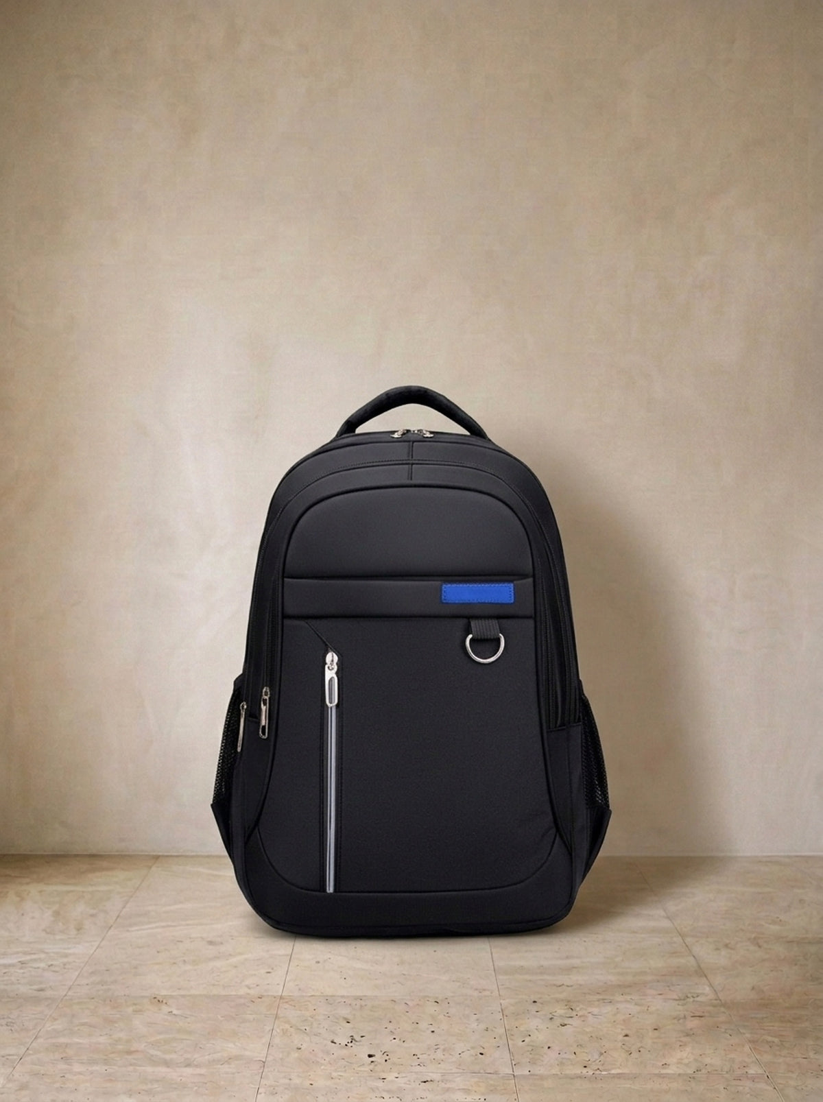 Preto com azul | Mochila de nylon Cetinje preto com azul – mochila sozinha, foto de produto