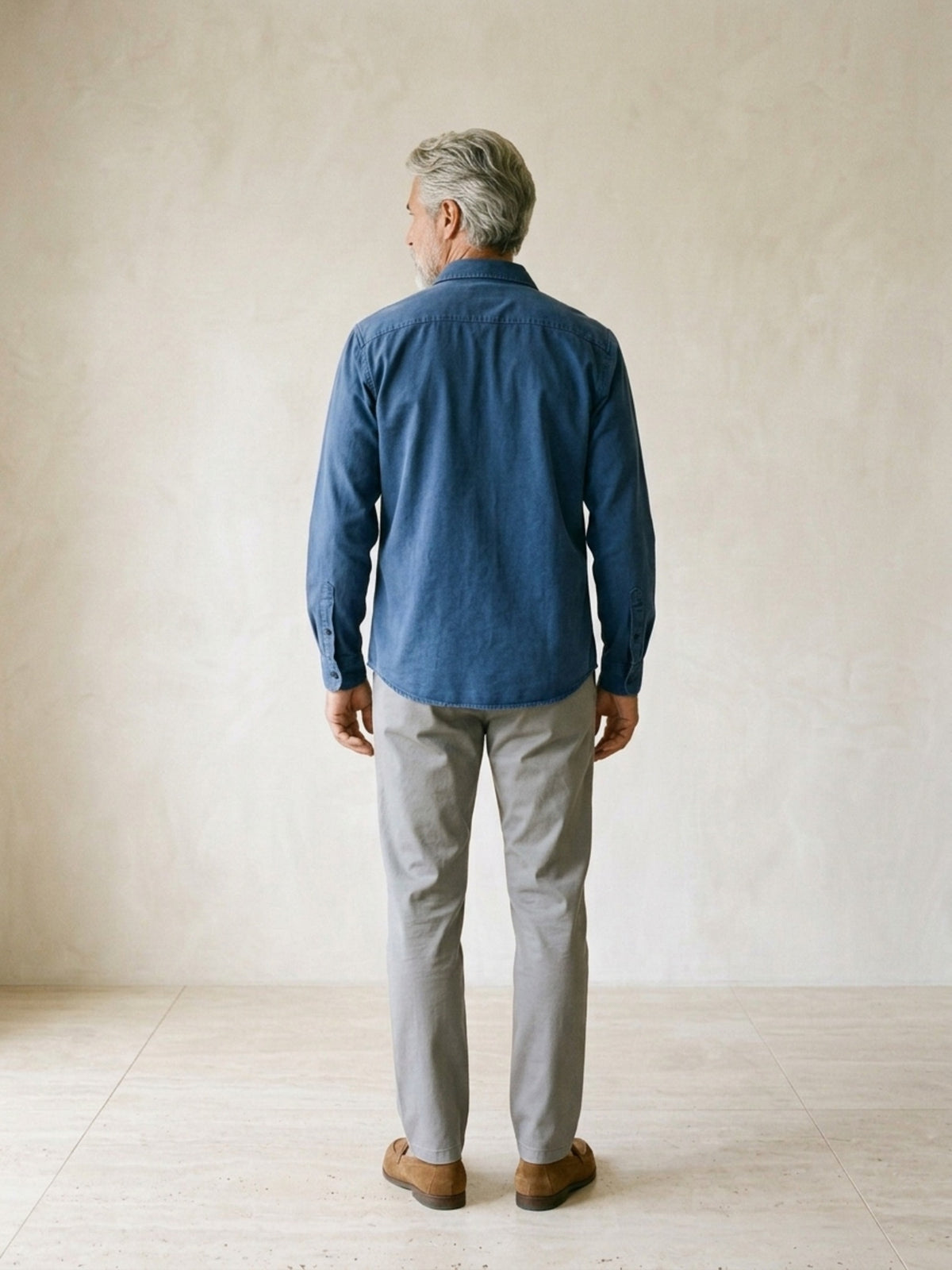 Azul-escuro | Camisa cargo slim Sartong Chambéry azul-escuro – vista de costas