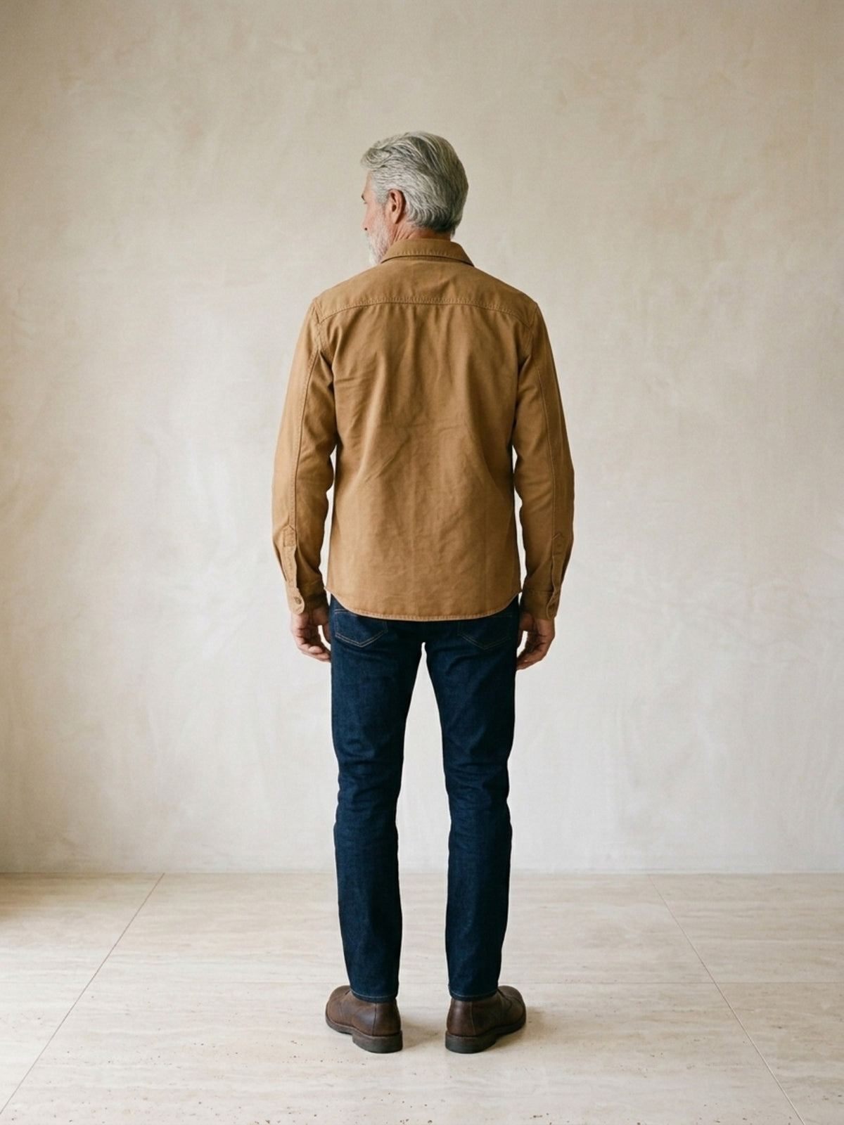 Caqui | Camisa cargo slim Sartong Chambéry caqui – vista de costas