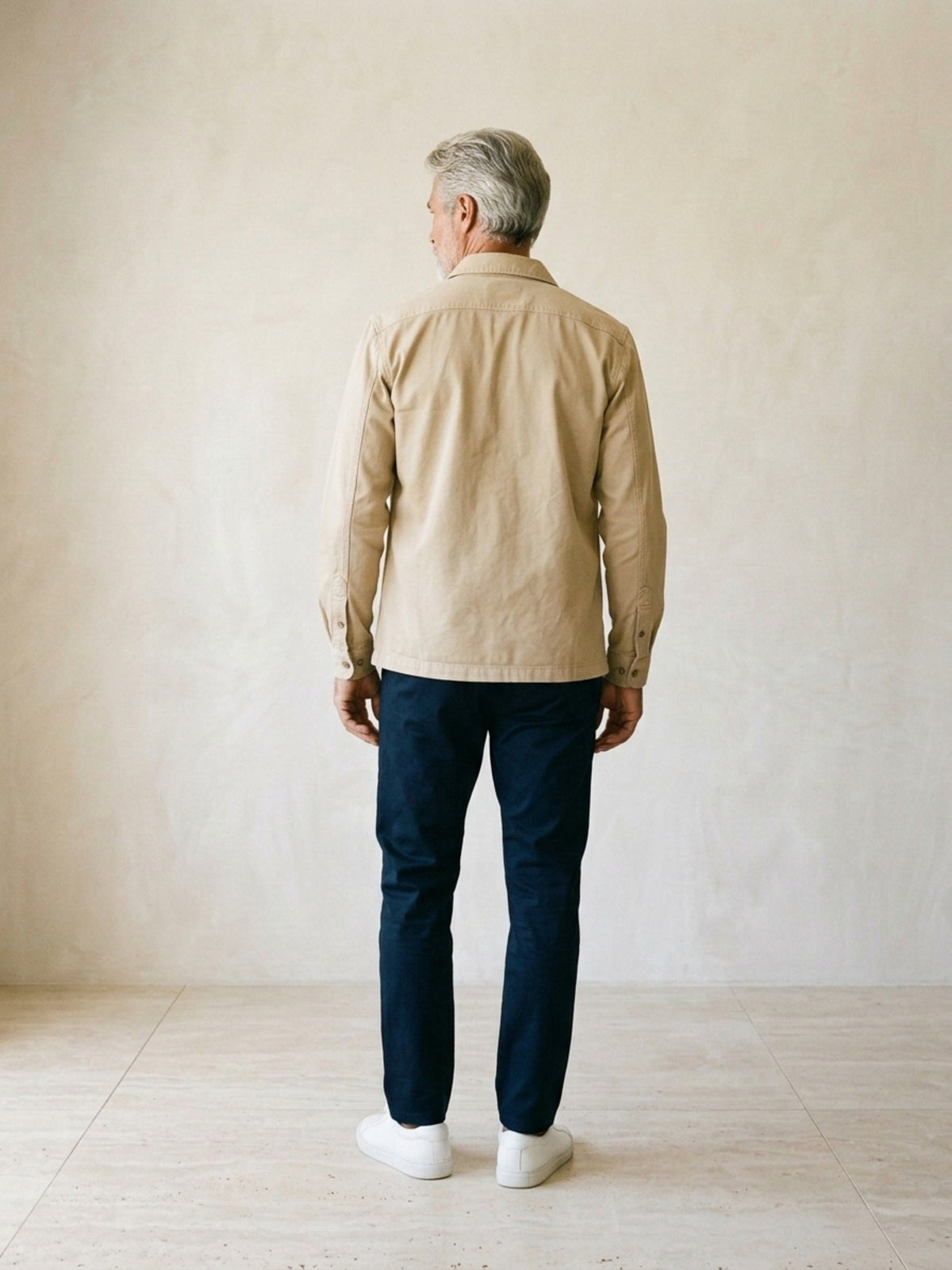 Caqui-claro | Camisa cargo slim Sartong Chambéry caqui-claro – vista de costas