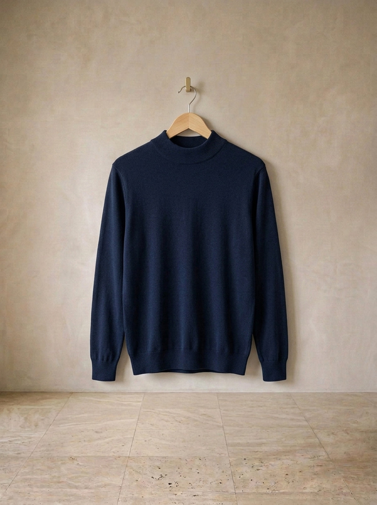 Azul-marinho | Suéter meia gola de viscose Châtel azul-marinho – peça sozinha, foto de produto