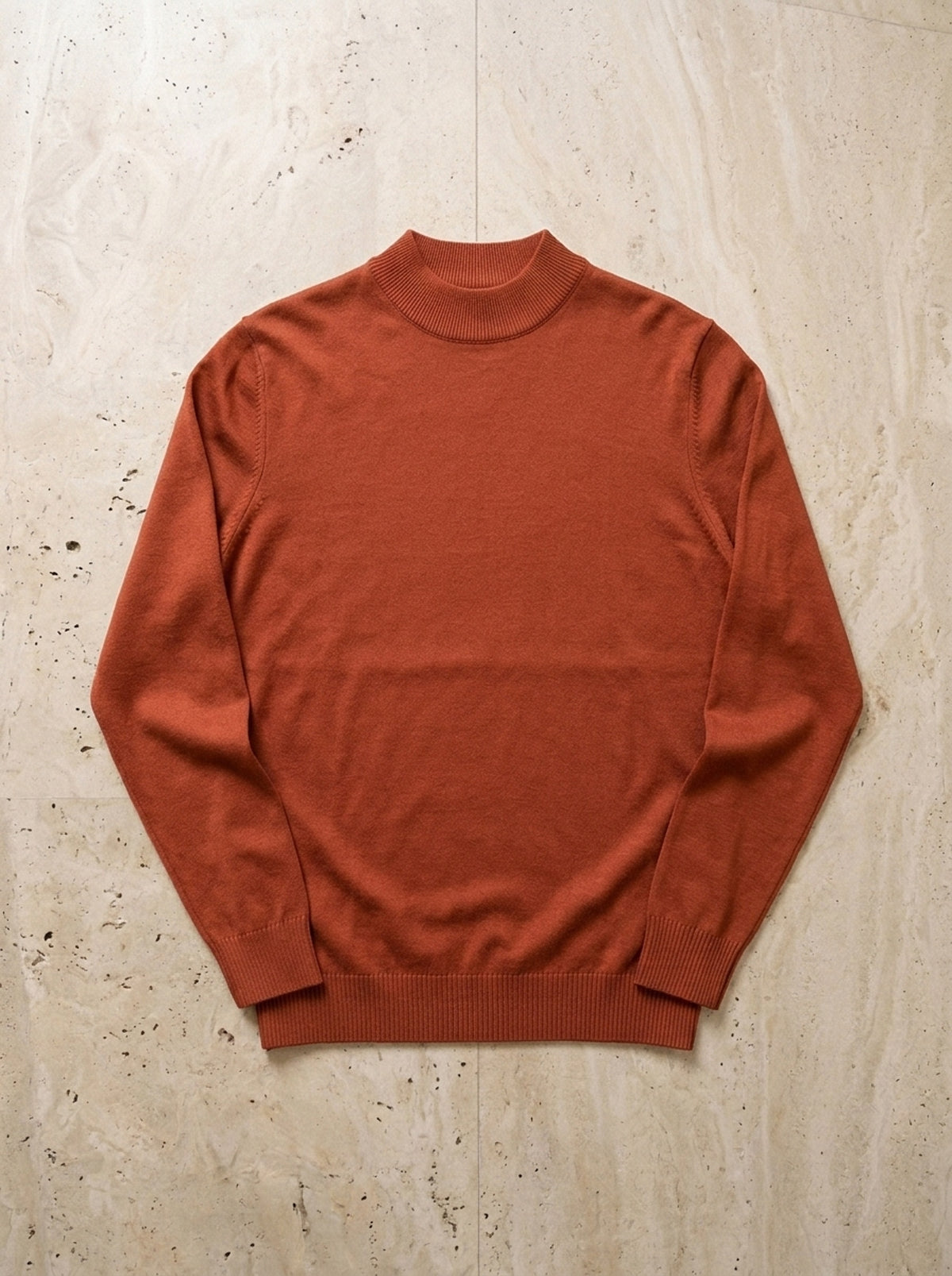 Laranja | Suéter meia gola de viscose Châtel laranja – peça sozinha vista de cima