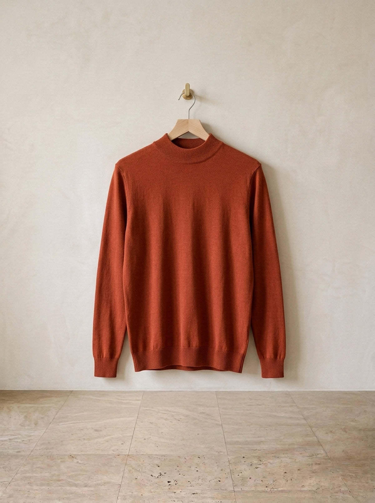 Laranja | Suéter meia gola de viscose Châtel laranja – peça sozinha, foto de produto
