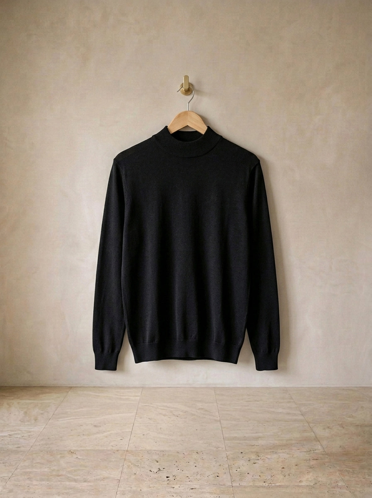Preto | Suéter meia gola de viscose Châtel preto – peça sozinha, foto de produto