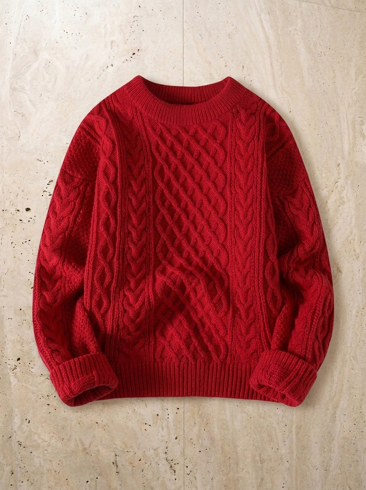 Vermelho | Suéter de algodão Cividale vermelho – peça sozinha vista de cima