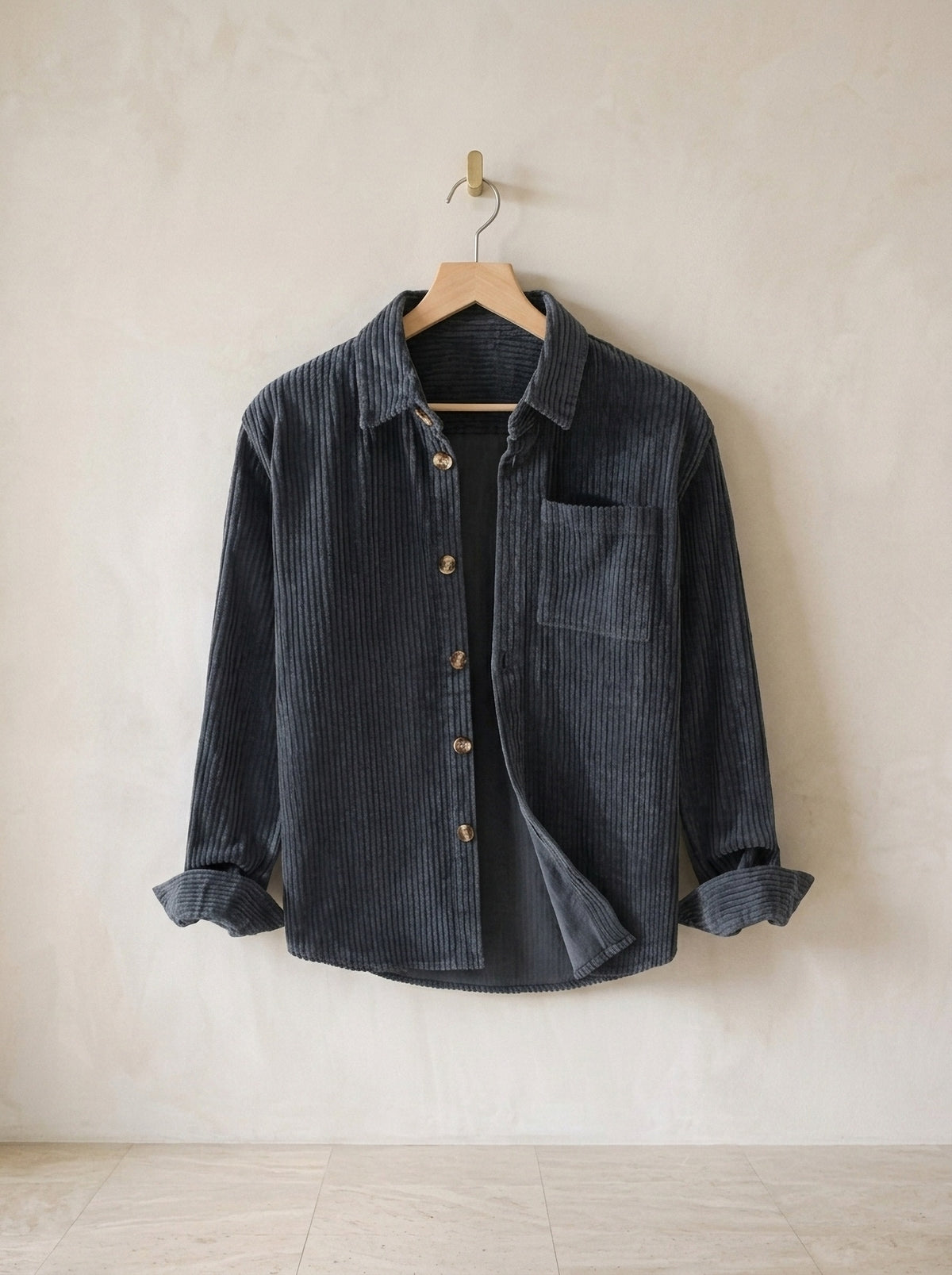 Cinza | Camisa de veludo Comillas cinza – peça sozinha, foto de produto