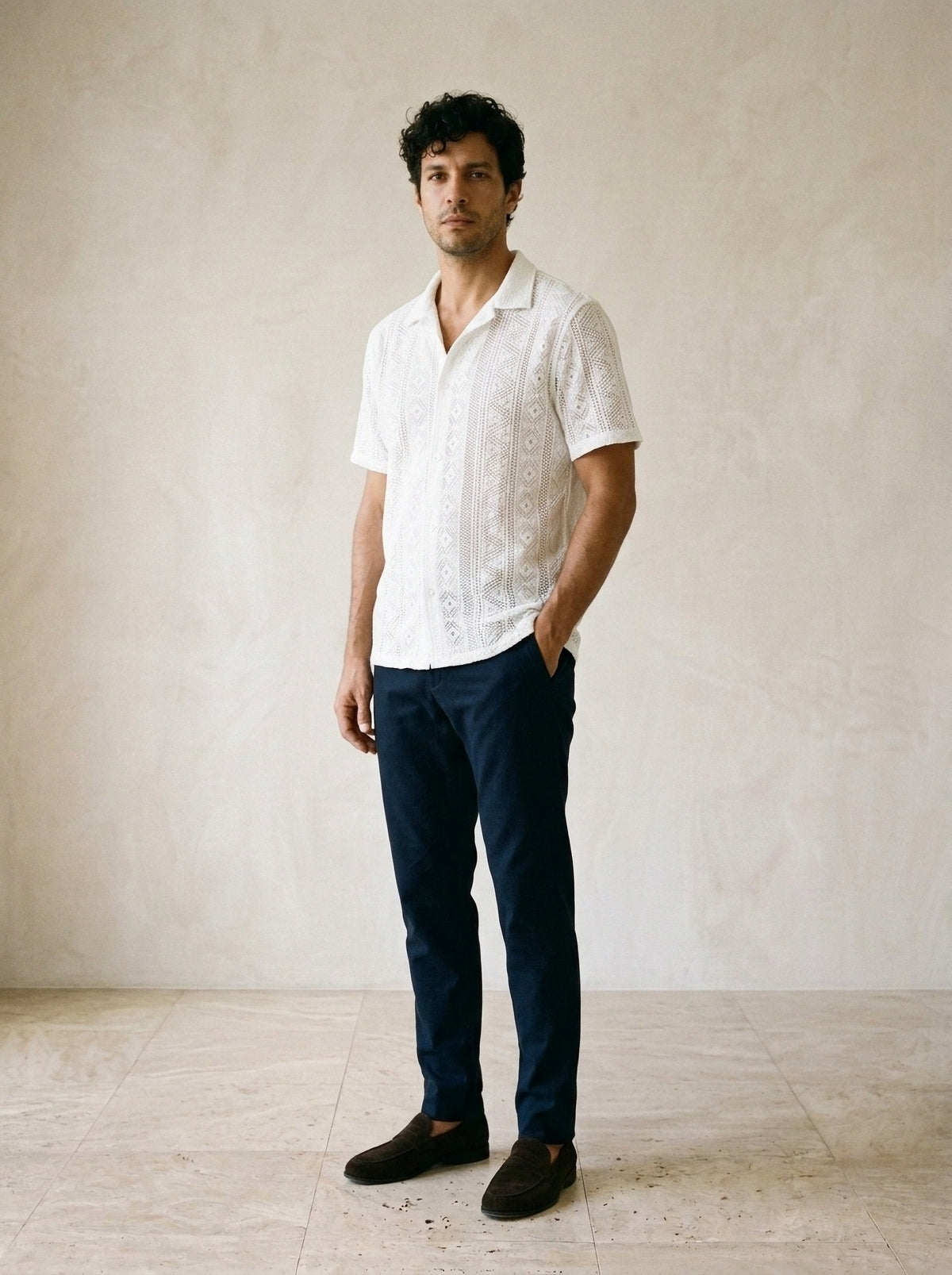 Branco | Camisa social Córdoba branco – vista três quartos