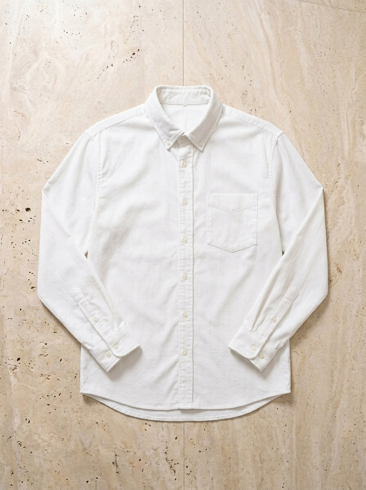 Branco | Camisa de veludo cotelê Cortina d'Ampezzo branco – peça sozinha vista de cima