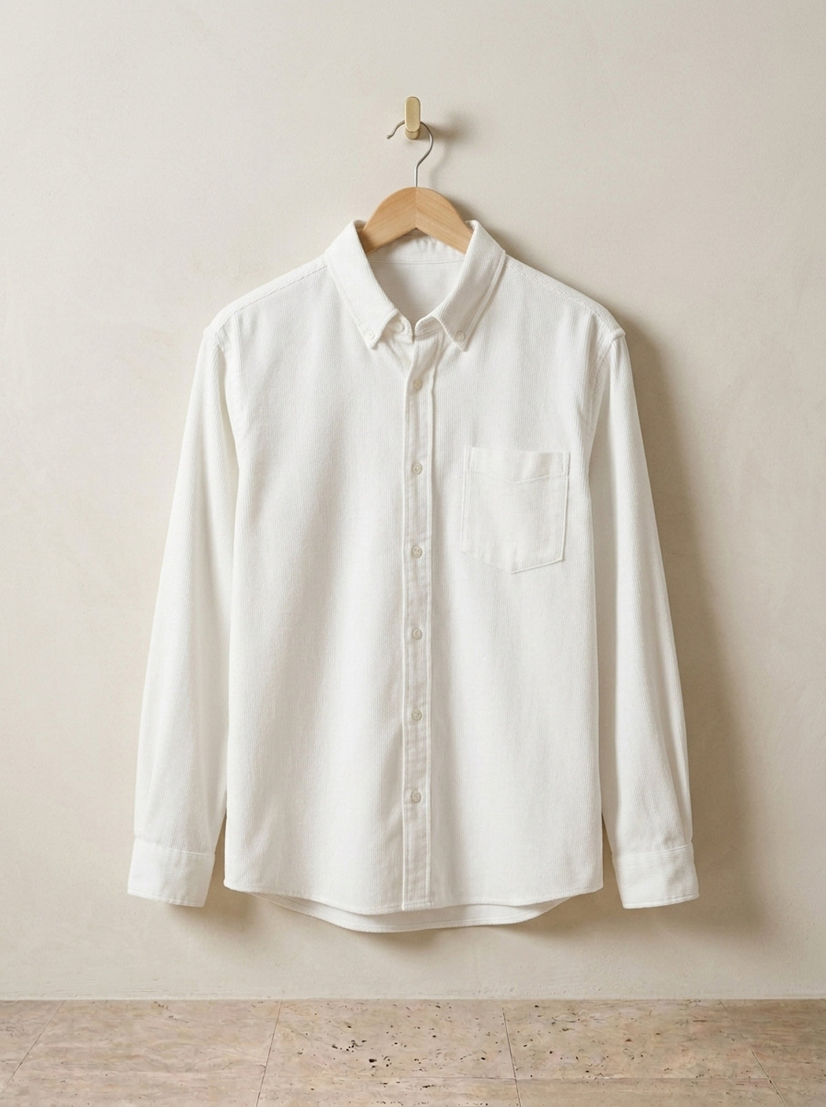 Branco | Camisa de veludo cotelê Cortina d'Ampezzo branco – peça sozinha, foto de produto