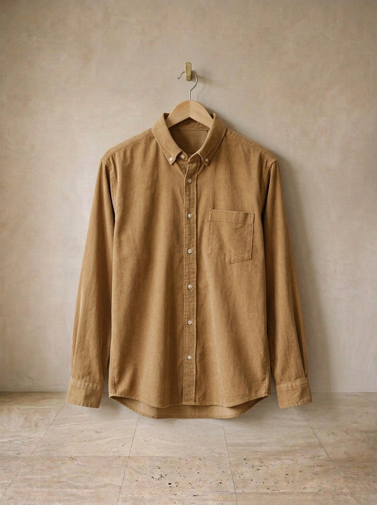 Caqui | Camisa de veludo cotelê Cortina d'Ampezzo caqui – peça sozinha, foto de produto