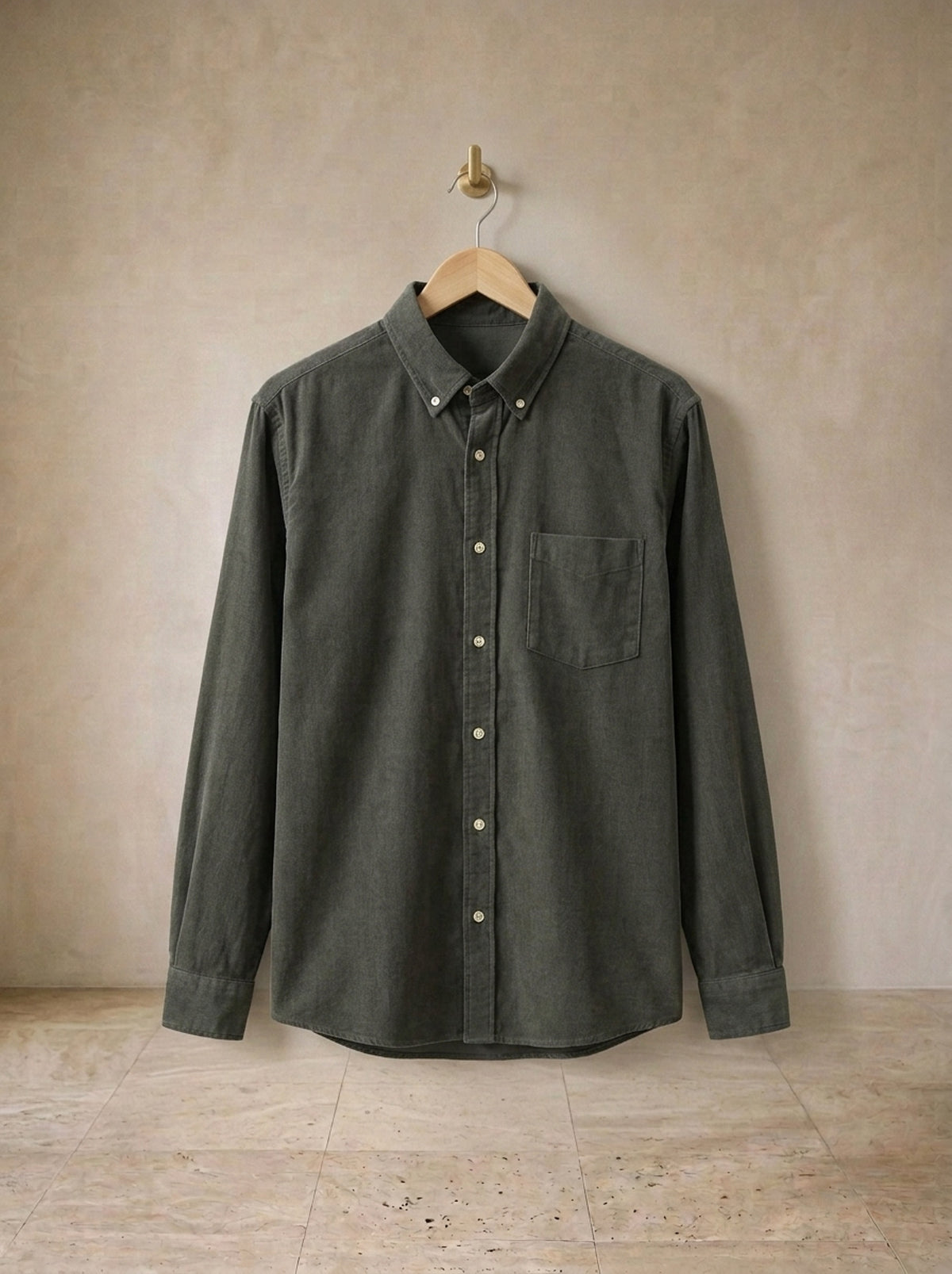 Cinza | Camisa de veludo cotelê Cortina d'Ampezzo cinza – peça sozinha, foto de produto