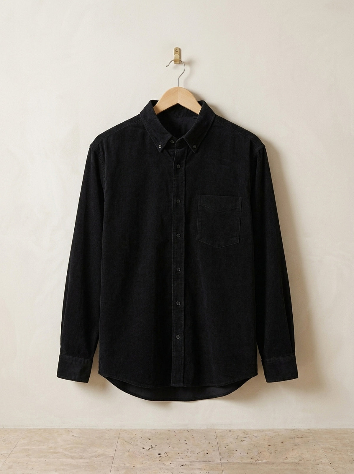 Preto | Camisa de veludo cotelê Cortina d'Ampezzo preto – peça sozinha, foto de produto