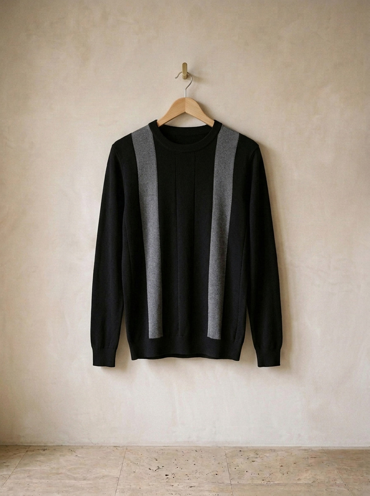 Preto | Suéter com faixas Courchevel preto – peça sozinha, foto de produto