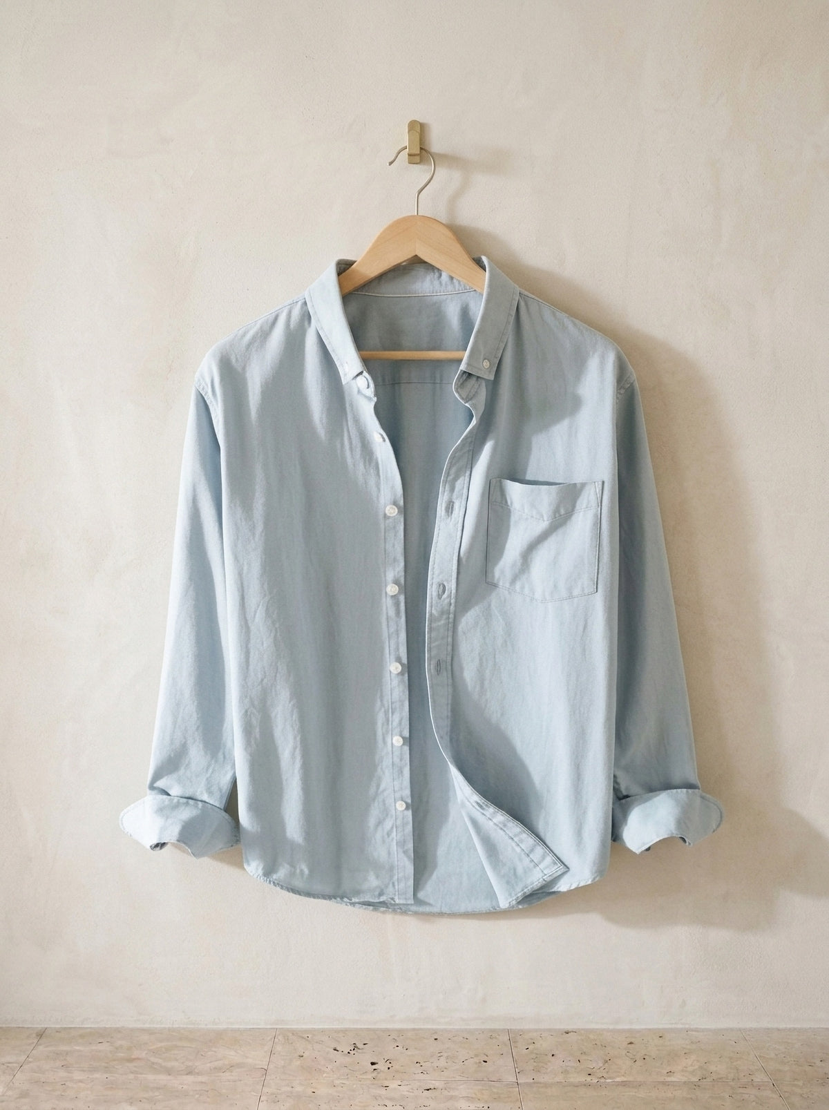 Azul | Camisa social slim Dundee azul – peça sozinha, foto de produto
