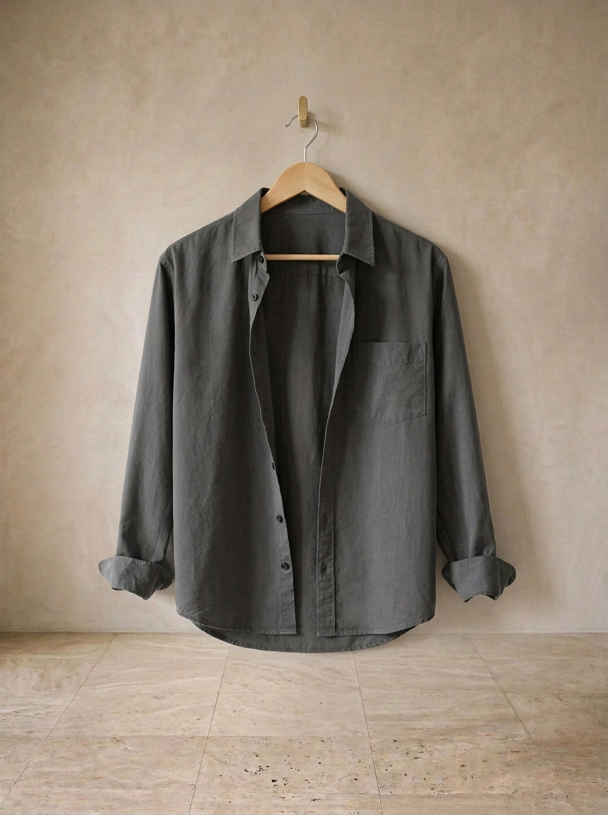 Cinza | Camisa social slim Dundee cinza – peça sozinha, foto de produto
