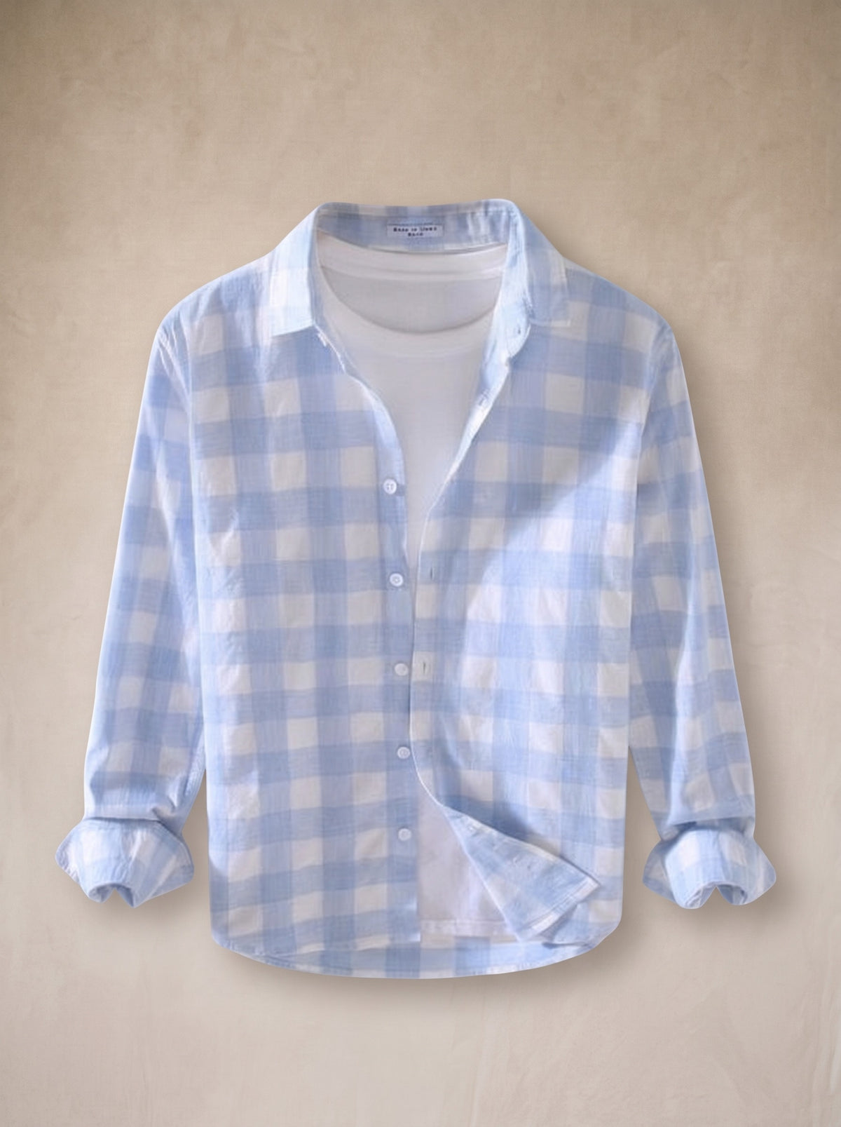 Azul-claro | Camisa social xadrez Eguisheim azul-claro – peça sozinha, foto de produto
