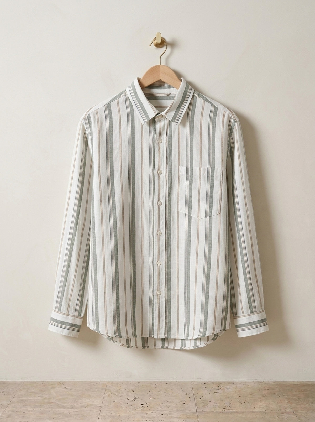 Cinza | Camisa de linho listrada Épinal cinza – peça sozinha, foto de produto