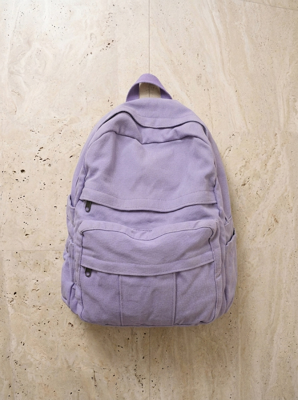 Roxo | Mochila de lona Étretat roxo – mochila sozinha vista de cima