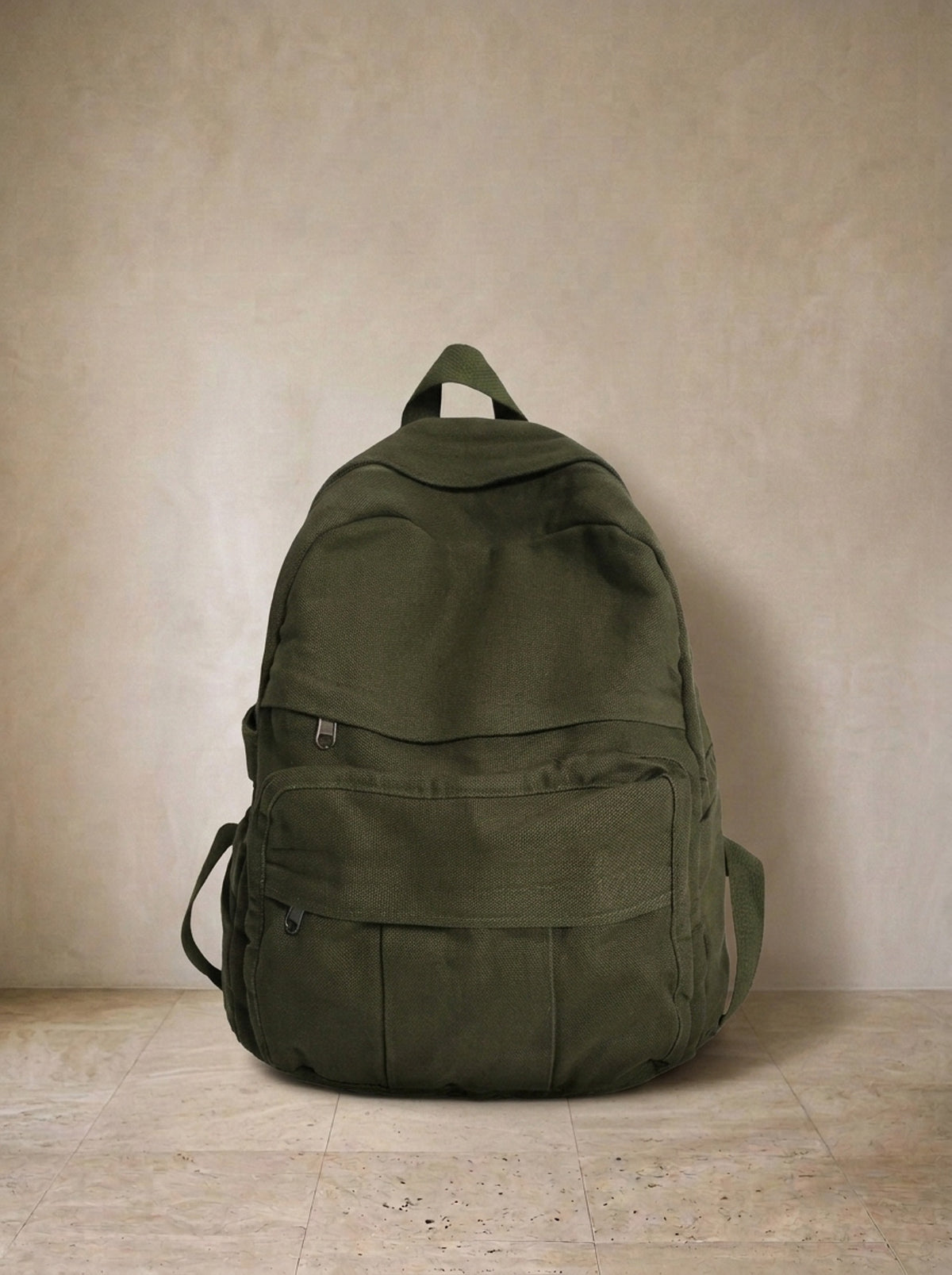 Verde | Mochila de lona Étretat verde – mochila sozinha, foto de produto