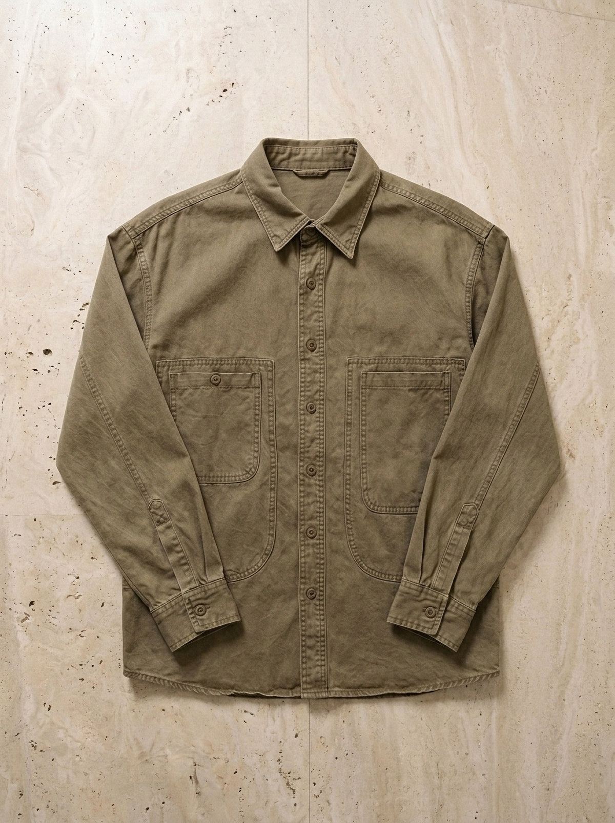 Caqui | Camisa social slim Faro caqui – peça sozinha vista de cima