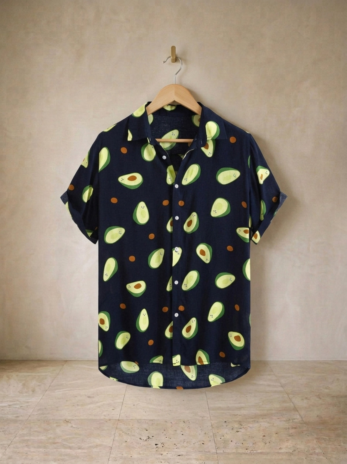 Azul-marinho | Camisa estampa de abacate Ferrara azul-marinho – peça sozinha, foto de produto