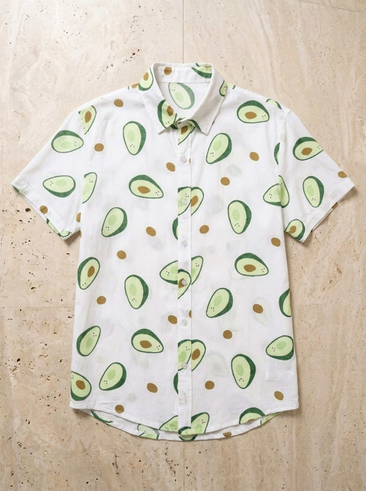 Branco | Camisa estampa de abacate Ferrara branco – peça sozinha vista de cima